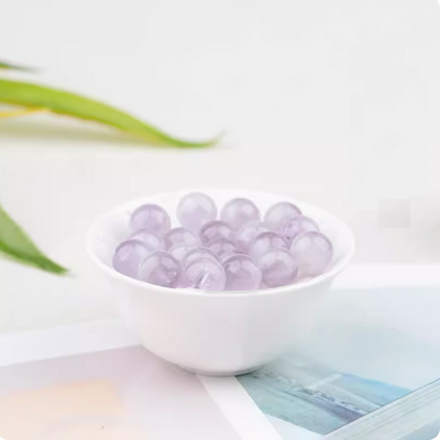 Lavender Crystal Beads Inner Has Texture Like Fluff