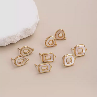 Earring Plate Geometry Shape Shell Metal